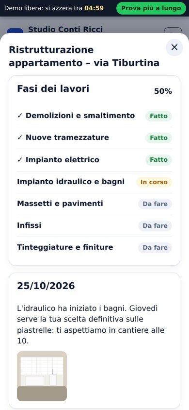 App del cliente dello studio tecnico