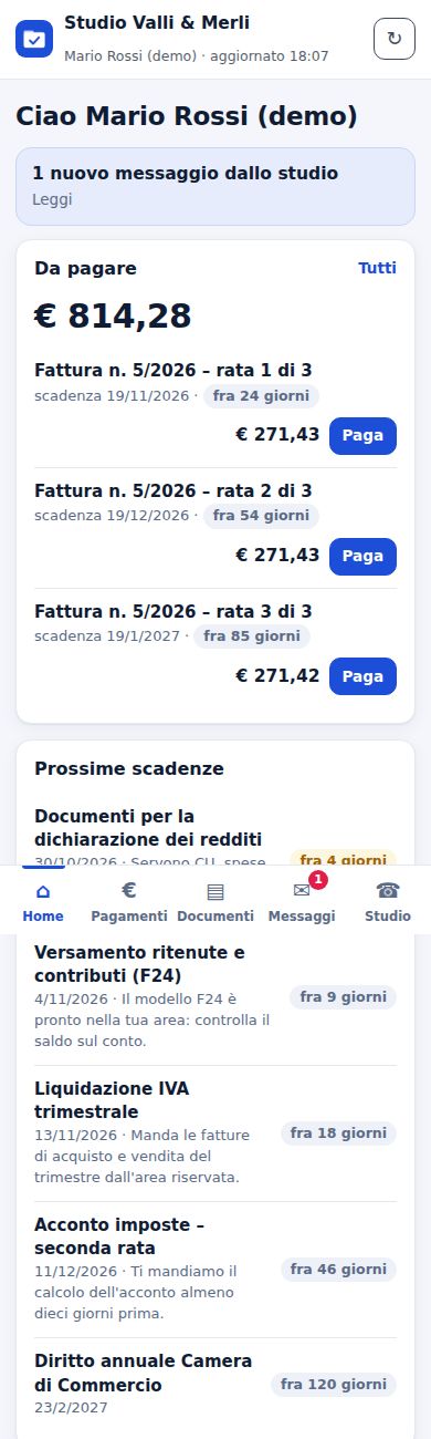 App del cliente sul telefono