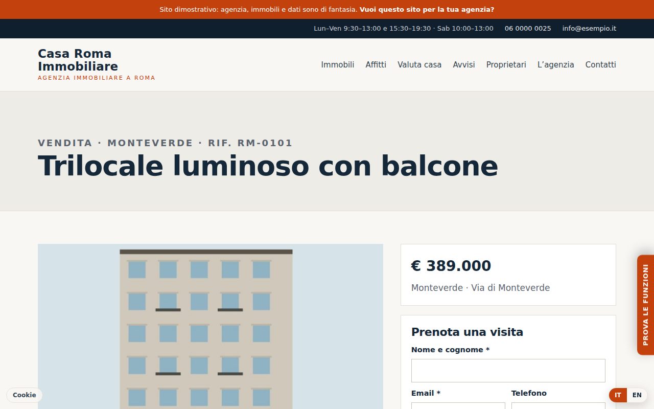 Un annuncio della demo