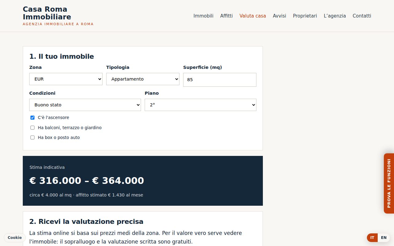 Valuta il tuo immobile