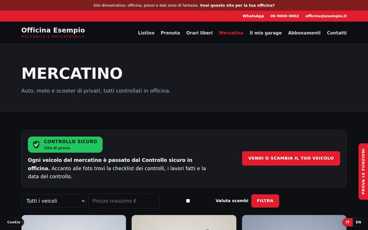 Il mercatino della demo officina